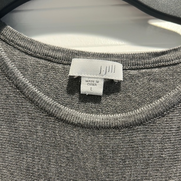 J. Jill Charcoal Long Sleeve Wool Blend Sweater - Picture 2 of 4